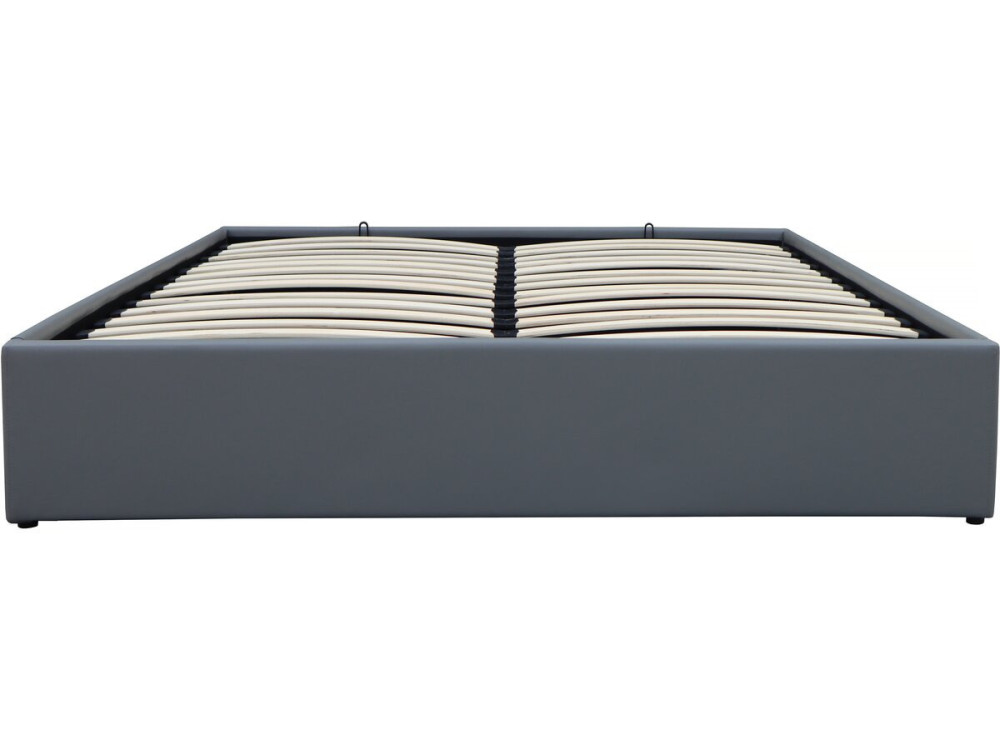 PVC double bed with storage "Ava" - 140 x 190 cm - Grey