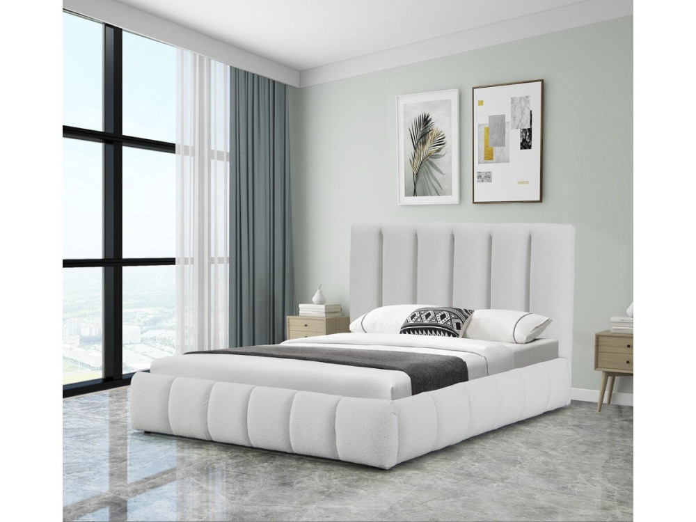 Annie terry bed with storage - 140 x 190 cm - White