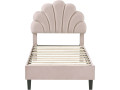 Manon" velvet seashell bed - 90 x 190 cm - Beige - Beige