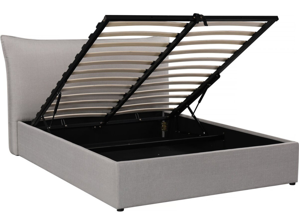 Megeve double storage bed 140 x 200 cm - Grey