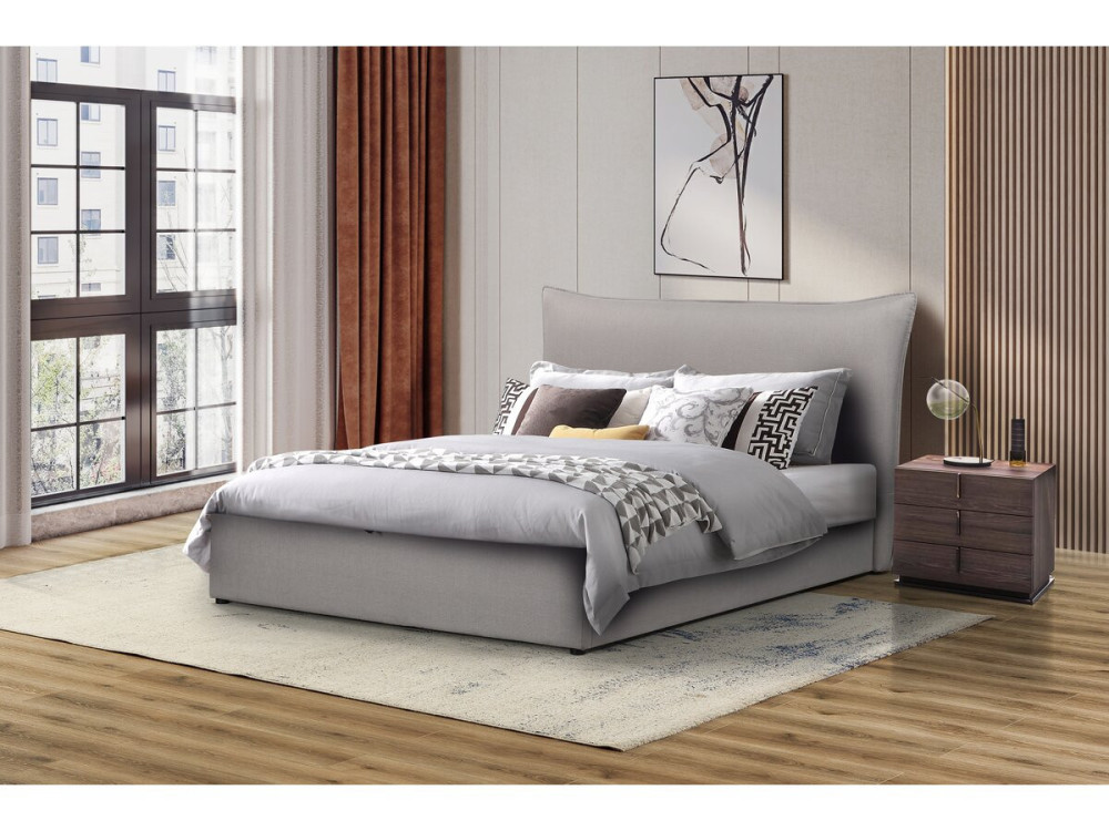 Megeve double storage bed 140 x 200 cm - Grey