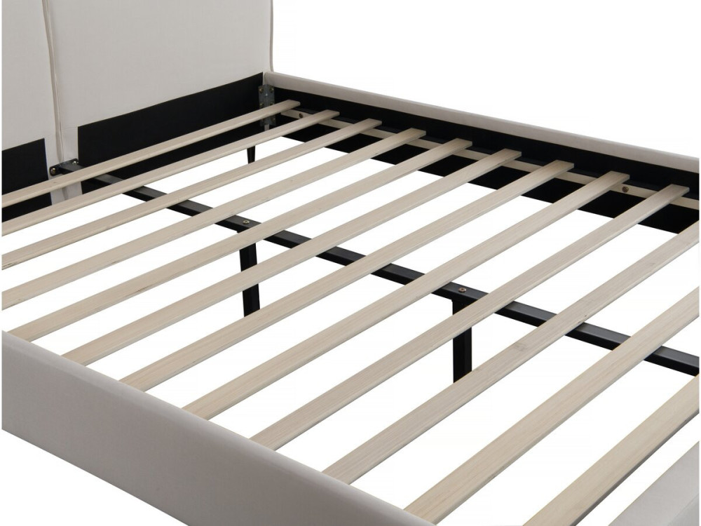 Designer fabric double bed "Moritz" - 180 x 200 cm - Beige