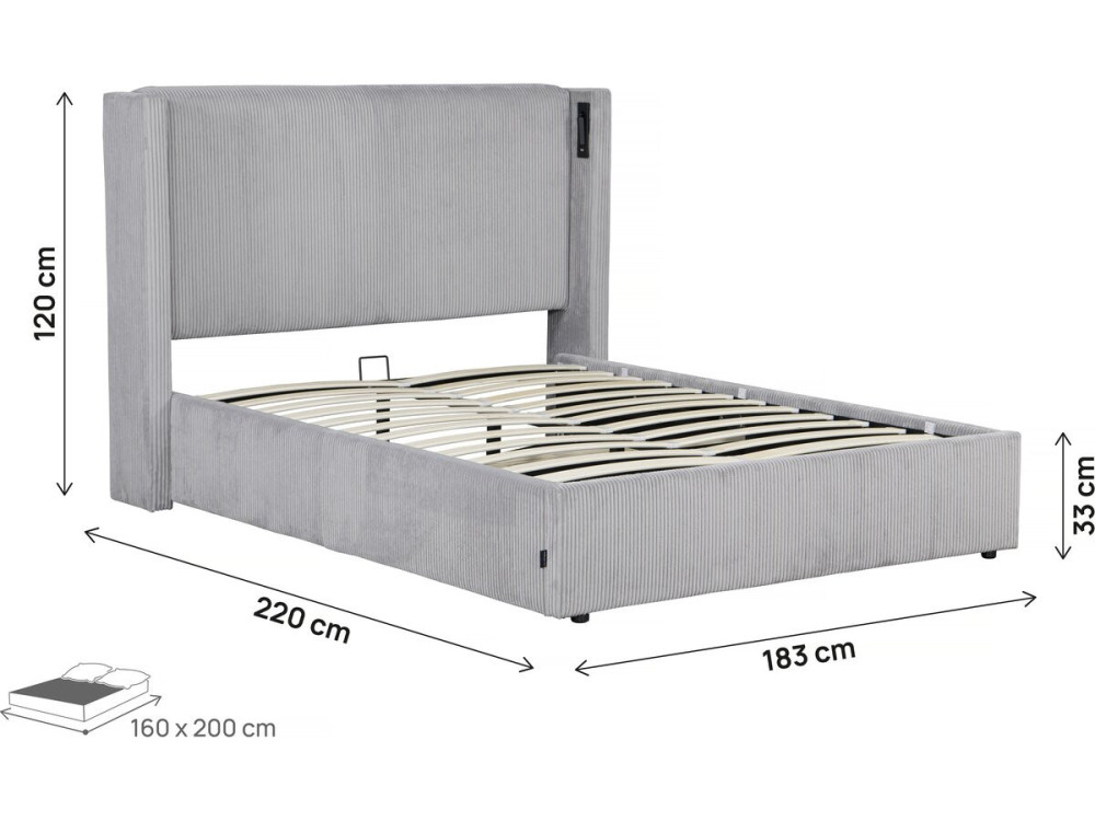 Parametre 1 Gris Taille 160 x 200 cm