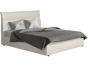 Isola" velvet bed with storage box - 160 x 200 cm - Beige