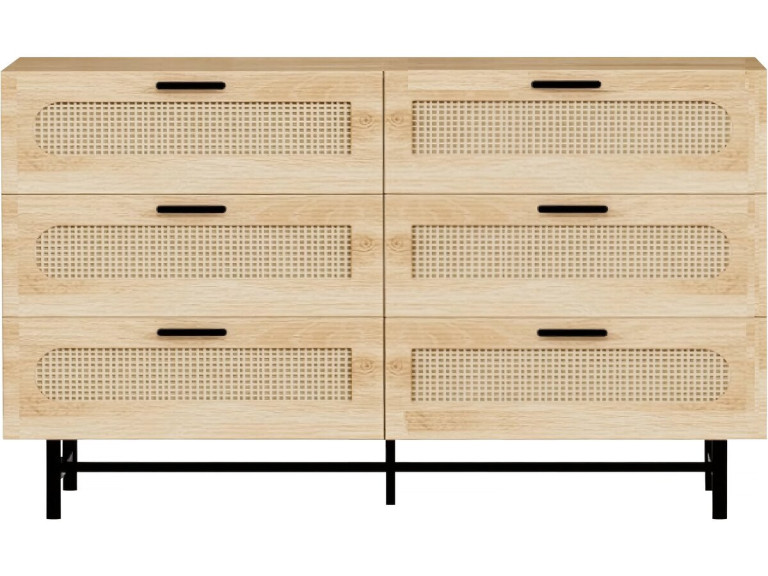 Harrison" wood and cane chest of...