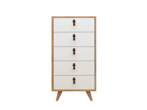 Frenzu" wooden chest - 50 x 40 x 103 cm - White