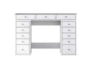 Sina" dressing table with integrated wooden drawers - 120 x 44 x 80 cm - White