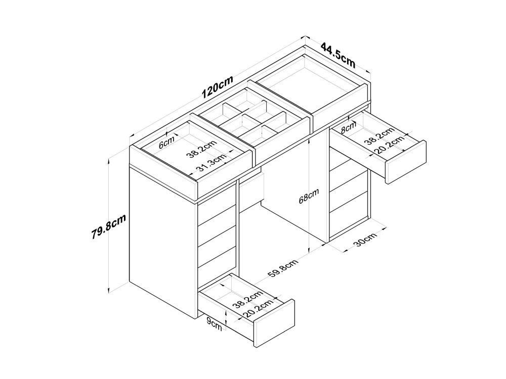 Sina" dressing table with integrated...