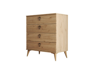 Versa-Ce" wooden chest - 80 x 45 x 90 cm - Brown