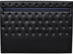 Headboard with LED  "Deco"  - 140 x 190 cm - Balck