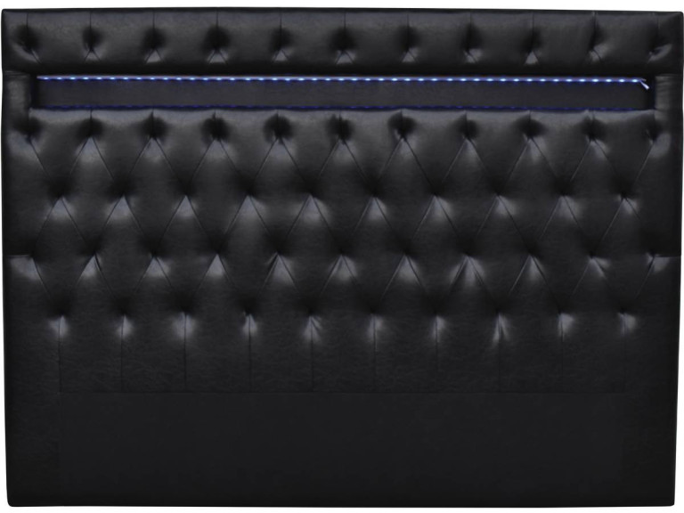Headboard with LED  "Deco"  - 140 x 190 cm - Balck