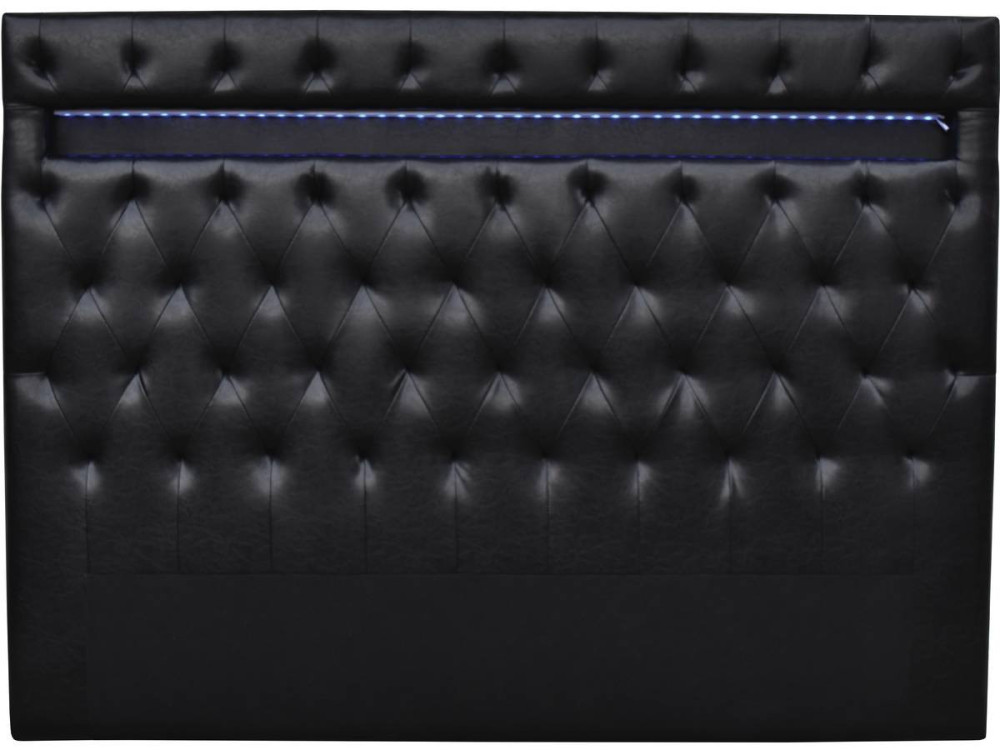 Headboard with LED  "Deco"  - 140 x 190 cm - Balck