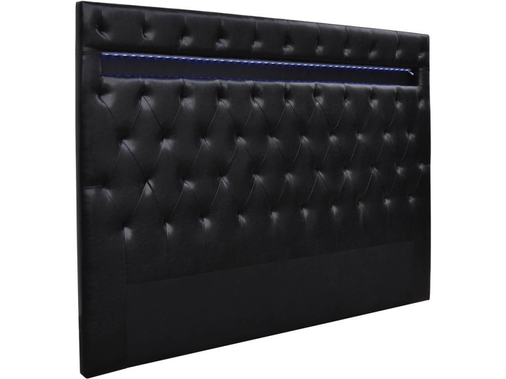 Headboard with LED  "Deco"  - 140 x 190 cm - Balck