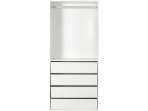Opéra" wardrobe with 4 drawers and 1 hanging space - 80 x 45 x 180 cm - White