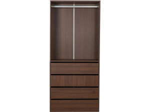 Opéra" wardrobe with 4 drawers and 1 hanging space - 80 x 45 x 180 cm - Brown