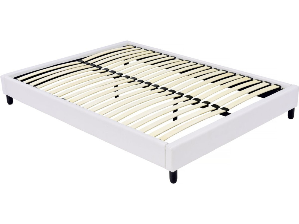 Upholstered slatted base - 140 x 190 cm - 20 slats - White