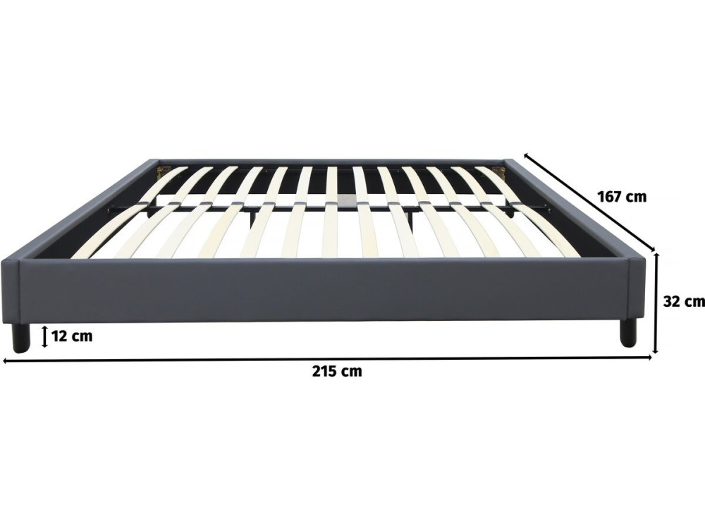 Andy box spring - 160 x 200 cm - PVC - Anthracite gray