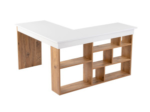 Vesper" wooden study desk - 130 x 120 x 72 cm - Atlantic white pine