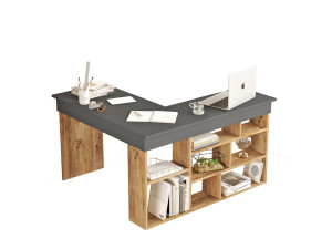 CT5" wooden desk - 129 x 120 x 72 cm - Atlantic Pine Anthracite