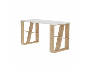 Honey" wooden desk - 140 x 60 x 75 cm - White oak