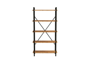 Nero" wooden bookcase - 90 x 33 x 180 cm - Atlantic PineBlack