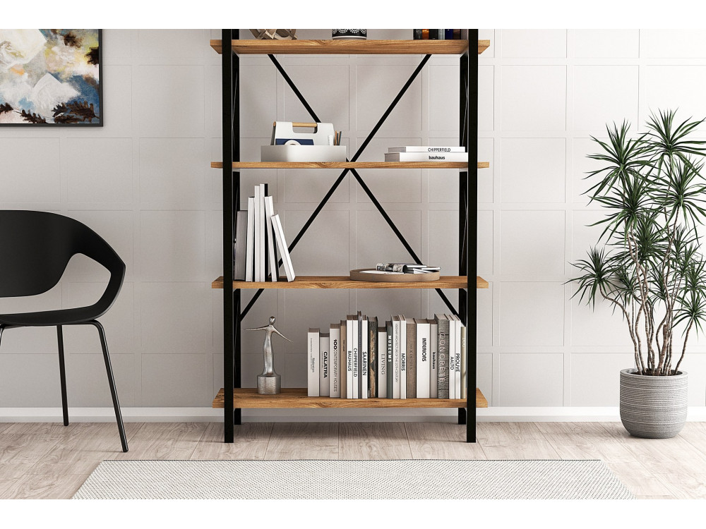 Nero" wooden bookcase - 90 x 33 x 180...