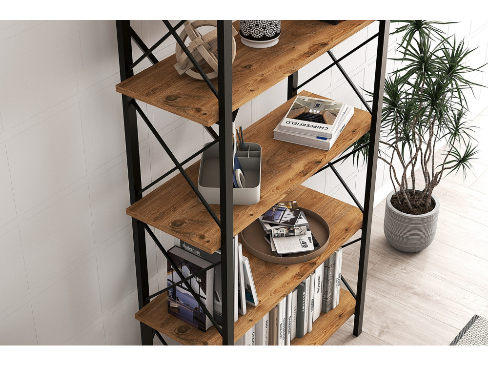 Nero" wooden bookcase - 90 x 33 x 180...