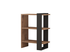 Ova" wooden bookcase - 51 x 25 x 70 cm - Oak-Anthracite