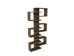 Lotus" wooden bookcase - 75 x 21 x 161 cm - Walnut
