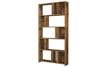 Lima" wooden bookcase - 90 x 20 x 180 cm - Walnut