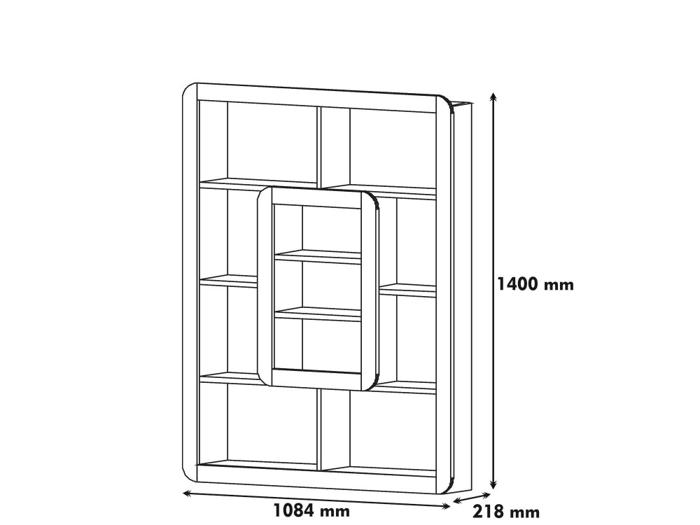 Orkide" wooden bookcase - 108 x 21 x...