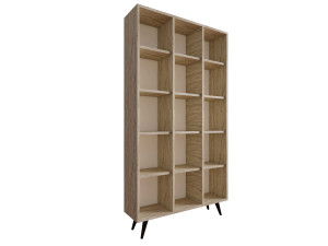 Zipa" wooden bookcase 100 x 25 x 184 cm - Travertine