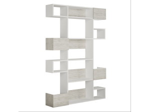 Niho" wooden bookcase 120 x 27 x 171 cm - White
