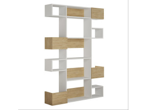 Niho" wooden bookcase 120 x 27 x 171 cm - White