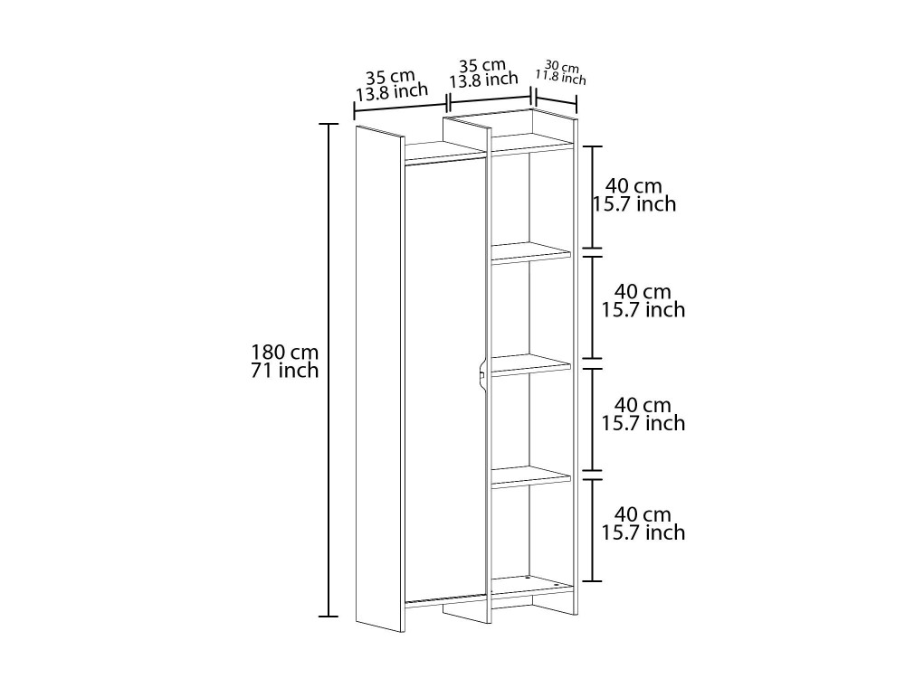 Offer" wooden bookcase 70 x 30 x 180...