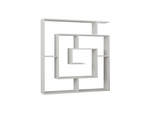Labirent" wooden bookcase - 125 x 22 x 129 cm - White