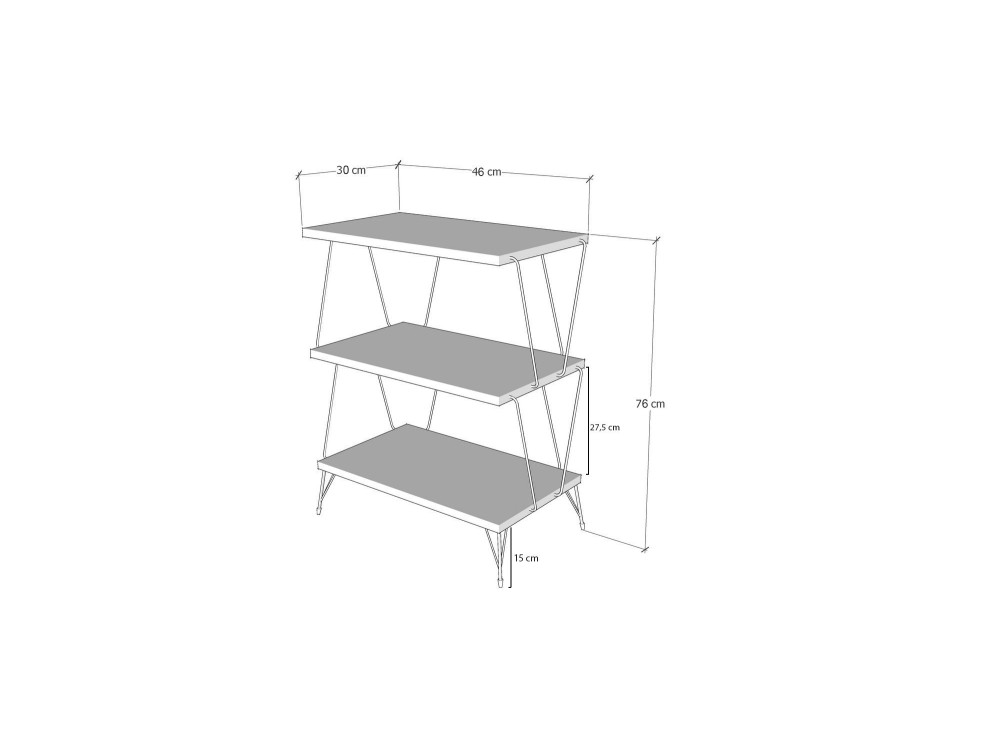 Lazandos" wooden bookcase - 46 x 30 x...