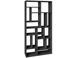 Nicola" wooden bookcase - 90 x 30 x 180 cm - Anthracite grey