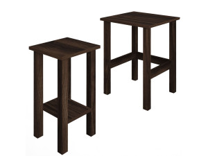 Set of 2 "Gina 2" wooden side tables - 45 x 45 x 60 cm - Brown
