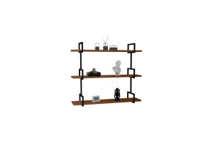 Uras" wooden wall shelf - 87 x 22 x 76 cm - Walnut