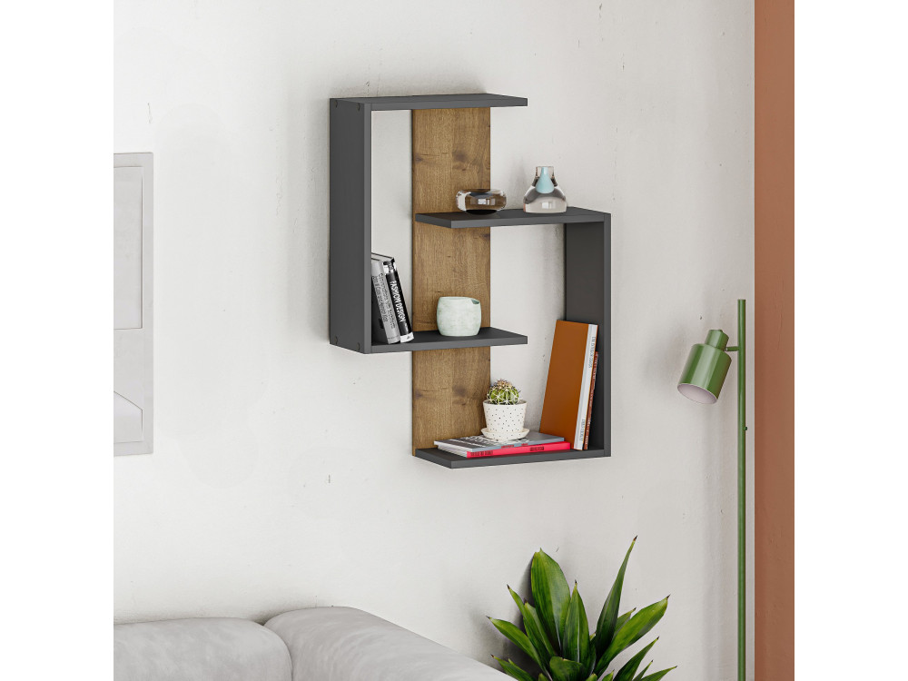 Paranoid" wooden wall shelf - 64 x 22...