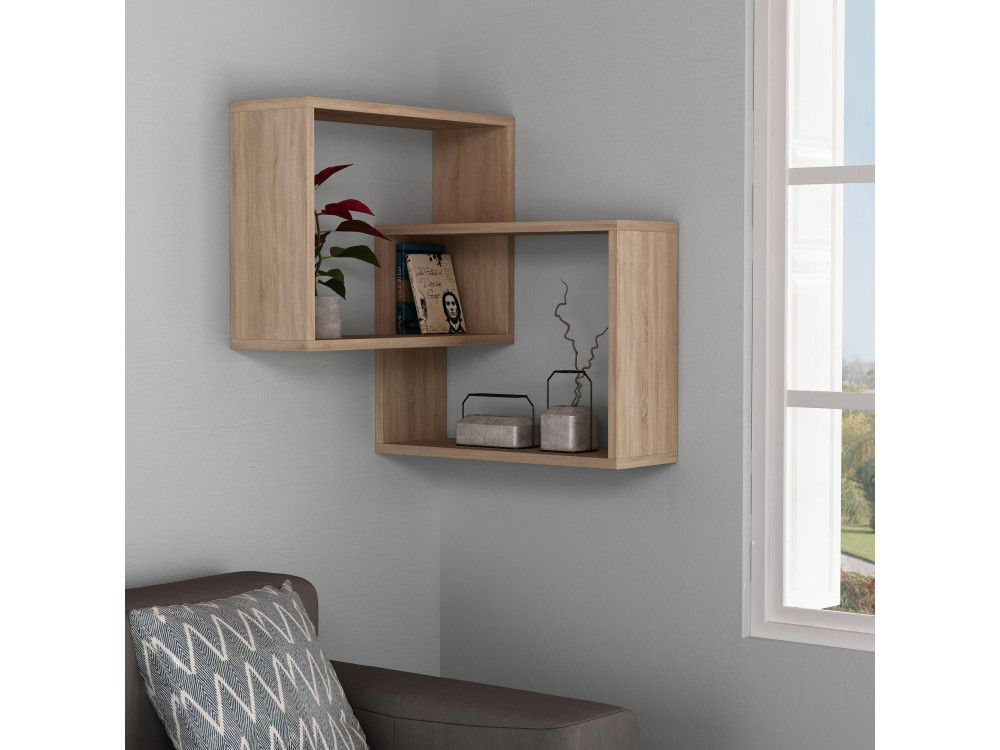 Ring" wooden wall shelf - 68 x 60 x...