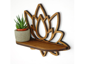 Raf264" wooden wall shelf - 33 x 10 x 26 cm - Walnut