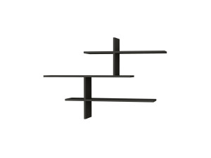 Leo" wooden wall shelf - 123 x 22 x 80 cm - Anthracite
