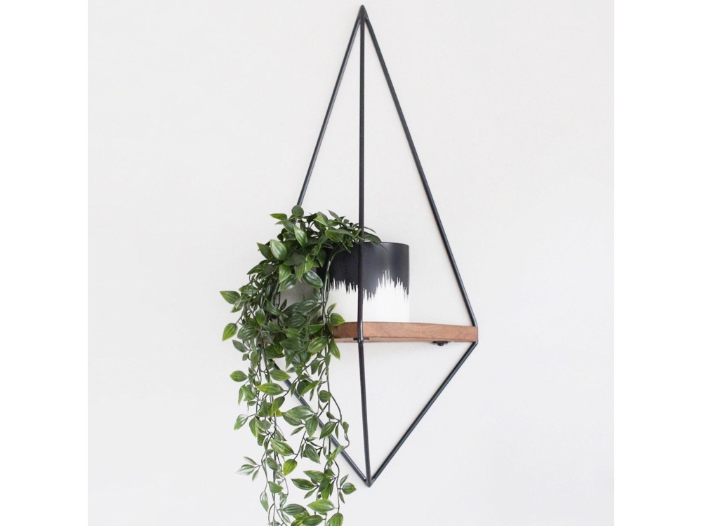 WR039" geometric wooden wall shelf -...