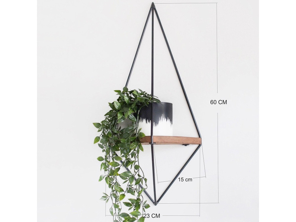 WR039" geometric wooden wall shelf -...