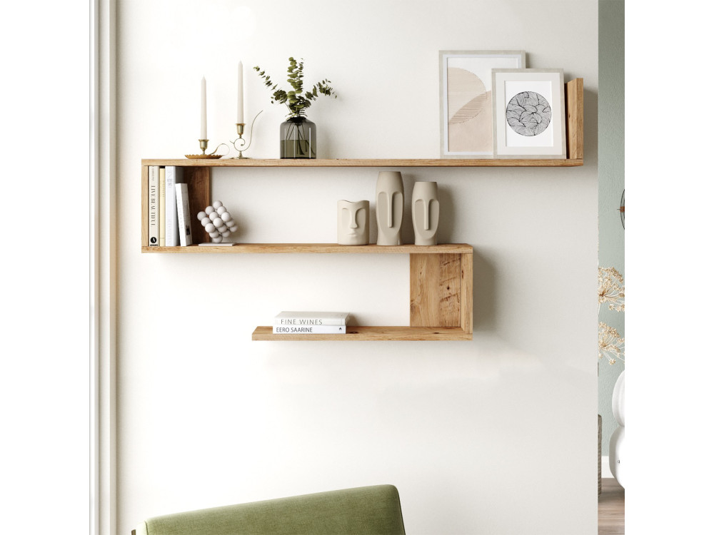 Wlad" wooden wall shelf - 120 x 14 x...