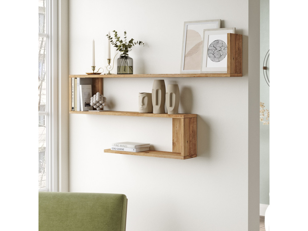 Wlad" wooden wall shelf - 120 x 14 x...