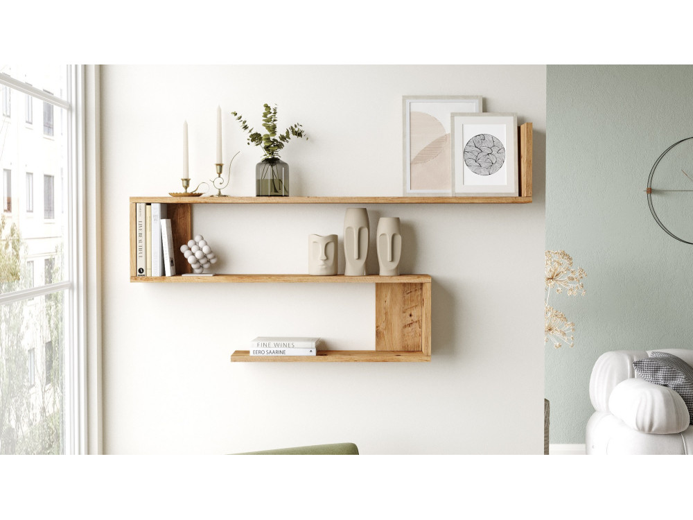 Wlad" wooden wall shelf - 120 x 14 x...