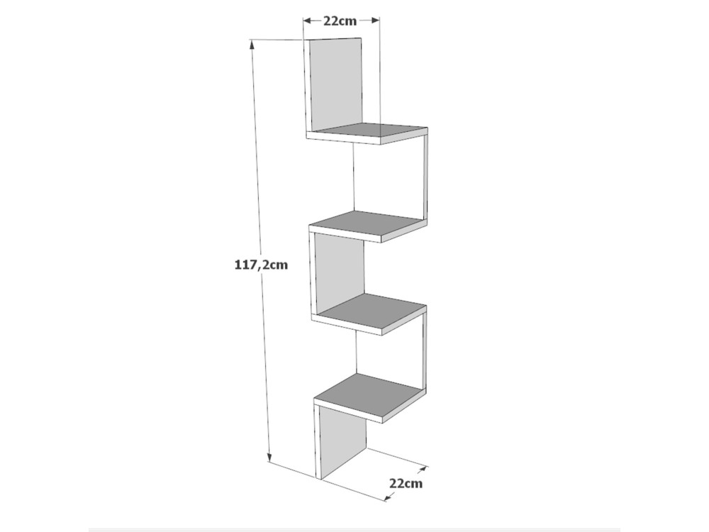 Wooden wall shelf "Lula" - 22 x 22 x...